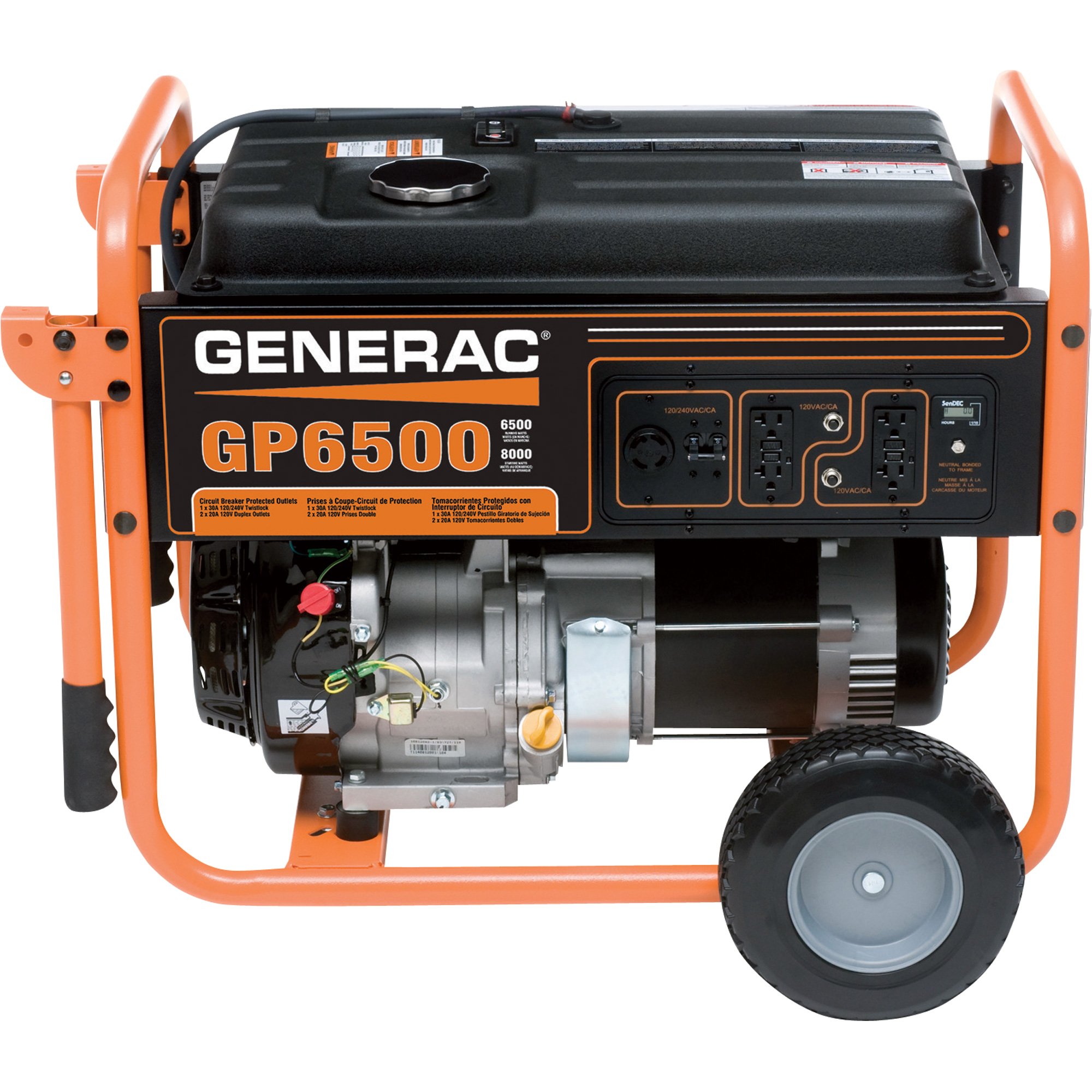 Generac Gp6500 Portable Generator — 8125 Surge Watts 6500 Rated Watts Carb Compliant Model 1239